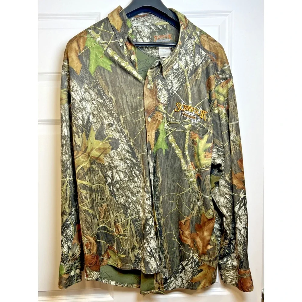 ScentLok Savanna EXT Hunting Shirt 3XL Mossy Oak Break Up Camo Button Down